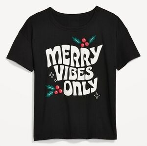 Old Navy Merry Vibes Only Holiday Match The Family T Shirt Size Large NEW NWT
